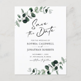Eucalyptus Greenery Wedding Save the Date Aankondigingskaart