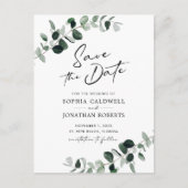 Eucalyptus Greenery Wedding Save the Date Aankondigingskaart (Voorkant)