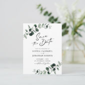 Eucalyptus Greenery Wedding Save the Date Aankondigingskaart (Staand voorkant)