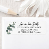 Eucalyptus Greenery Wedding Save the Date Etiket (Insitu)
