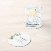 Eucalyptus Greenery Wedding Save the Date Kartonnen Onderzetters (Insitu)