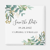Eucalyptus Greenery Wedding Save the Date Magneet (Voorkant)