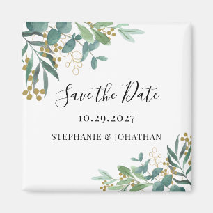 Eucalyptus Greenery Wedding Save the Date Magneet