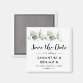 Eucalyptus Greenery Wedding Save the Date Magneet (Voorkant / Achterkant)