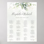 Eucalyptus Greenery Wedding Seding Chart Poster (Voorkant)