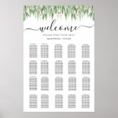 Eucalyptus Greenery Wedding Seding Chart Poster (Voorkant)