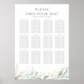 Eucalyptus Greenery Wedding Seding Chart Poster (Voorkant)