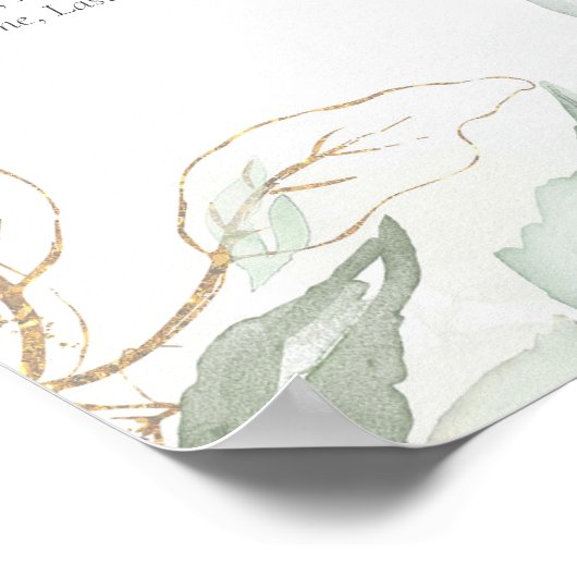 Eucalyptus Greenery Wedding Seding Chart Poster (Hoek)