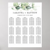 Eucalyptus Greenery Wedding Seding Chart Poster (Voorkant)