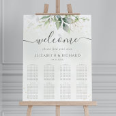 Eucalyptus Greenery Wedding Seding Chart Poster