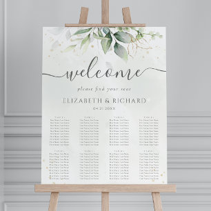 Eucalyptus Greenery Wedding Seding Chart Poster