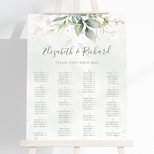 Eucalyptus Greenery Wedding Seding Chart Poster