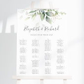 Eucalyptus Greenery Wedding Seding Chart Poster