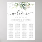 Eucalyptus Greenery Wedding Seding Chart Poster (Voorkant)