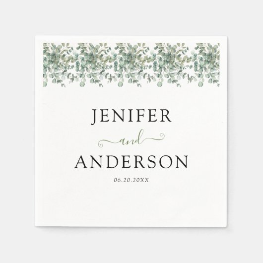 Eucalyptus Greenery Wedding Servet (Voorkant)