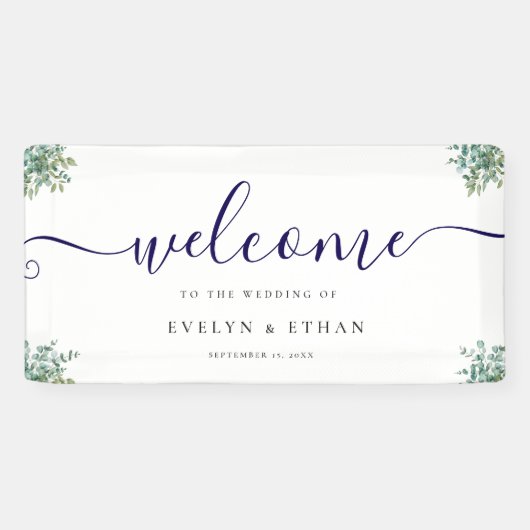 eucalyptus greenery wedding spandoek (Horizontaal)