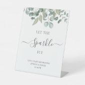 Eucalyptus Greenery Wedding Sparkle Sign Reclamebord Met Voetstuk (Voorkant)