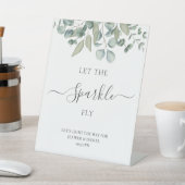 Eucalyptus Greenery Wedding Sparkle Sign Reclamebord Met Voetstuk (Insitu)