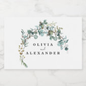 Eucalyptus Greenery Wedding Sparkling Wijnetiket (Enkel label)