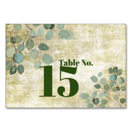 Eucalyptus Greenery Wedding Table Kaart