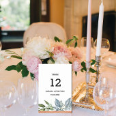 Eucalyptus Greenery Wedding Table Kaart Number