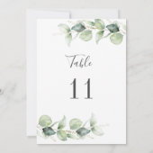 Eucalyptus Greenery Wedding Table Number (Achterkant)