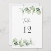 Eucalyptus Greenery Wedding Table Number (Achterkant)