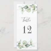 Eucalyptus Greenery Wedding Table Number (Achterkant)
