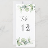 Eucalyptus Greenery Wedding Table Number (Voorkant)