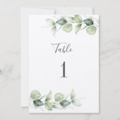 Eucalyptus Greenery Wedding Table Number 1 (Voorkant)