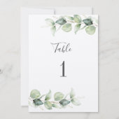 Eucalyptus Greenery Wedding Table Number 1 (Achterkant)