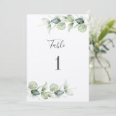 Eucalyptus Greenery Wedding Table Number 1 (Staand voorkant)