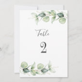 Eucalyptus Greenery Wedding Table Number 2 (Voorkant)