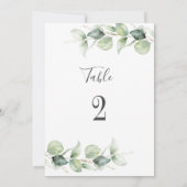 Eucalyptus Greenery Wedding Table Number 2 (Achterkant)