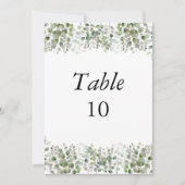 Eucalyptus Greenery Wedding Table Number Kaarten (Voorkant)