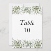 Eucalyptus Greenery Wedding Table Number Kaarten (Achterkant)