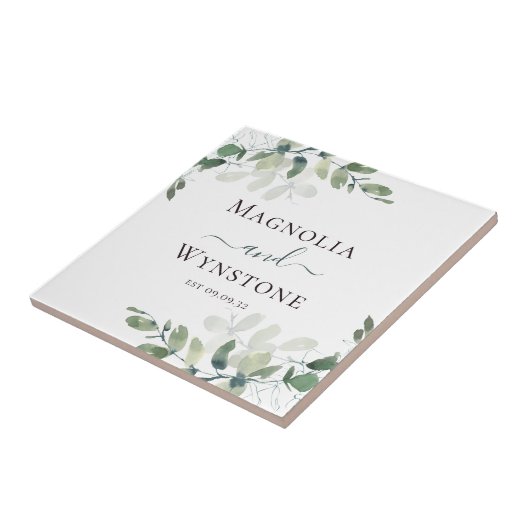 Eucalyptus Greenery Wedding Tegeltje (Zijkant)