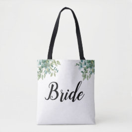 eucalyptus greenery wedding tote bag
