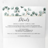 Eucalyptus Greenery Wedding Tri-Fold Uitnodigingen (Binnenzijde eerst)
