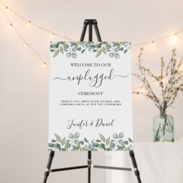 Eucalyptus Greenery Wedding unplugged sign
