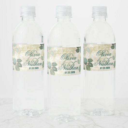 Eucalyptus Greenery Wedding Water Bottle Labels Waterfles Etiket (Flessen)