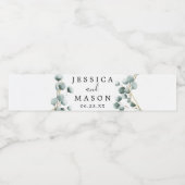 Eucalyptus Greenery Wedding Water bottle Labels Waterfles Etiket (Enkel label)