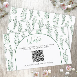 Eucalyptus Greenery Wedding Website QR Code Kaart Visitekaartje