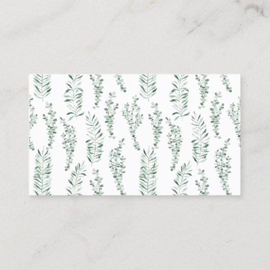 Eucalyptus Greenery Wedding Website QR Code Kaart Visitekaartje (Achterkant)