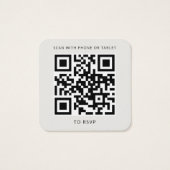 Eucalyptus Greenery Wedding Website QR Code RSVP Vierkante Visitekaartjes (Achterkant)