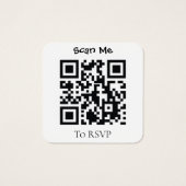 Eucalyptus greenery Wedding Website QR Code RSVP Vierkante Visitekaartjes (Achterkant)