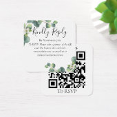 Eucalyptus greenery Wedding Website QR Code RSVP Vierkante Visitekaartjes (Bureau)