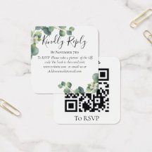 Eucalyptus greenery Wedding Website QR Code RSVP