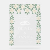 Eucalyptus Greenery Wedding Welkom Acryl Bord (Voorkant)