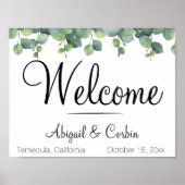 Eucalyptus Greenery Wedding Welkom Poster (Voorkant)